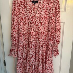 Pomander Place Red Floral V-Neck Blouse